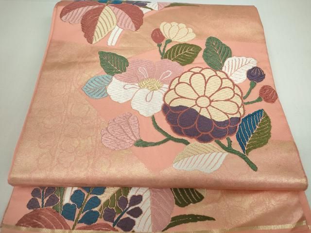 平和屋着物◎六通柄 本袋帯 唐織 桃山菊桐文 金糸 正絹 逸品