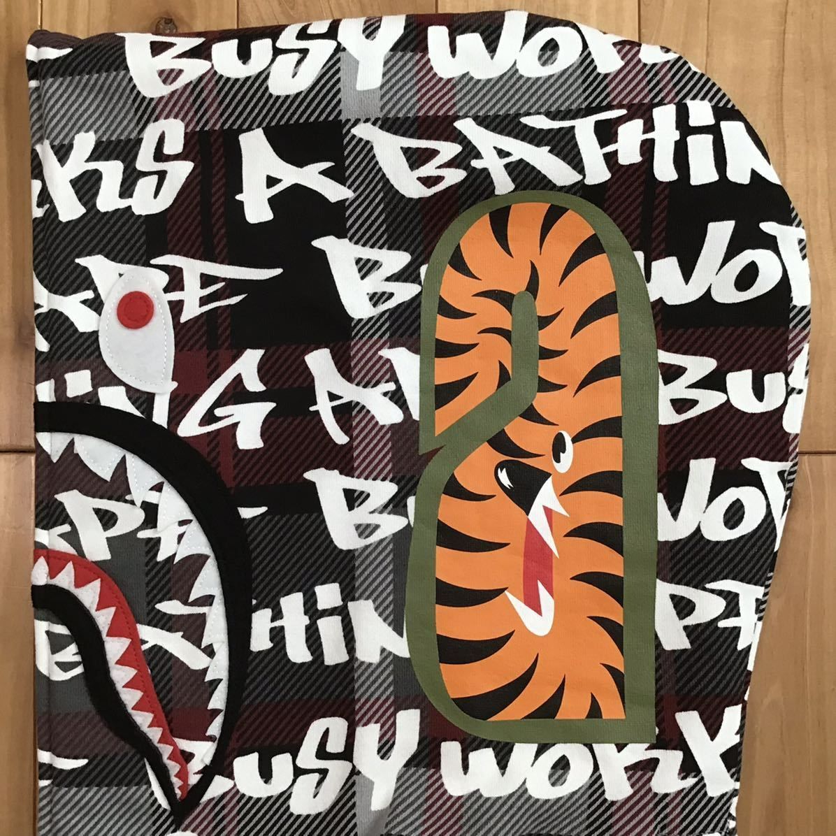 ☆新品☆ 2XL GRAFFITI CHECK shark full zip hoodie a bathing ape 
