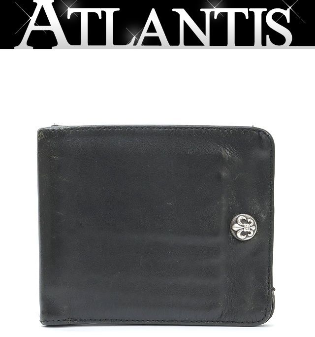 CHROME HEARTS 銀座店 クロムハーツ 1スナップ ウォレット BSフ ボタン 二つ折り財布 レザー SV925 黒 98859
