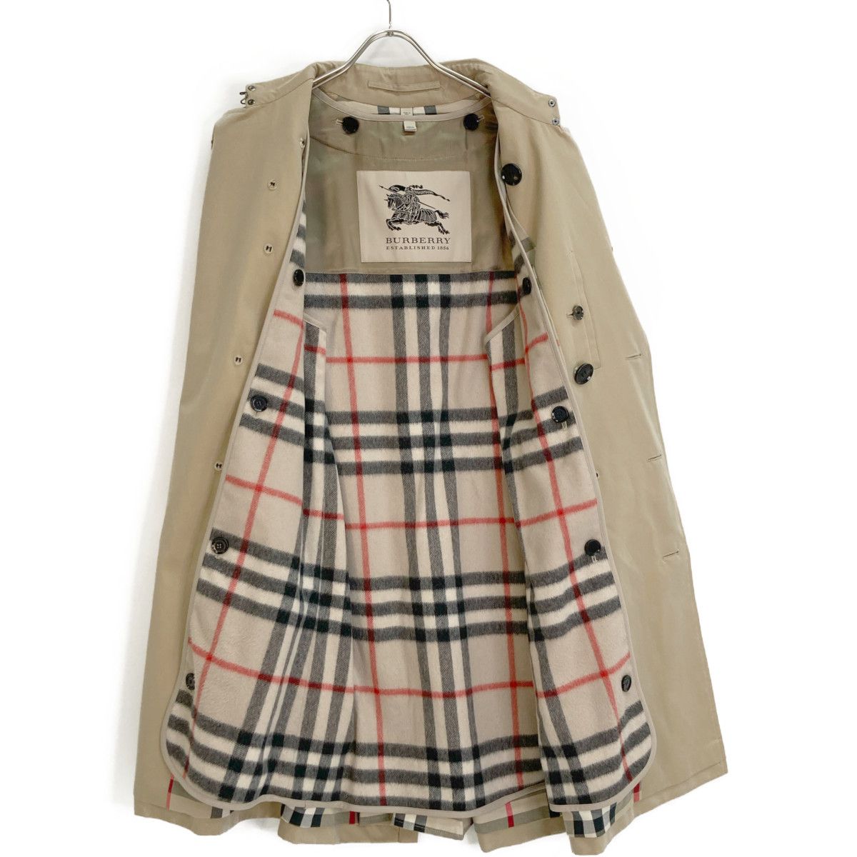 BURBERRY バーバリー ﾍﾞｰｼﾞｭ 3761564 ｳｰﾙﾗｲﾅｰ付き ﾄﾚﾝﾁｺｰﾄ ﾛﾝｸﾞ 44