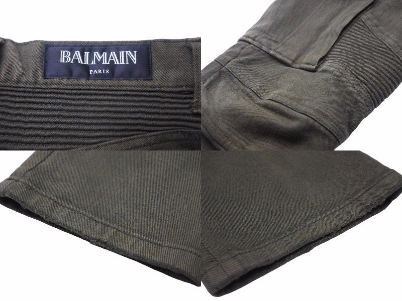 BALMAIN バルマン バイカーパンツ W4HT552C163 JAPAN製 コットン  