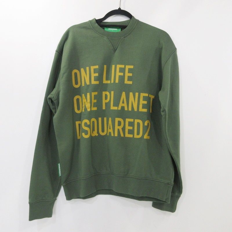 【姫路東店】 中古 DSQUARED2 | ディースクエアード スウェット One Life Organic Cotton Cool Sweatshirt S78GU0047 グリーン サイズ：L 【108】
