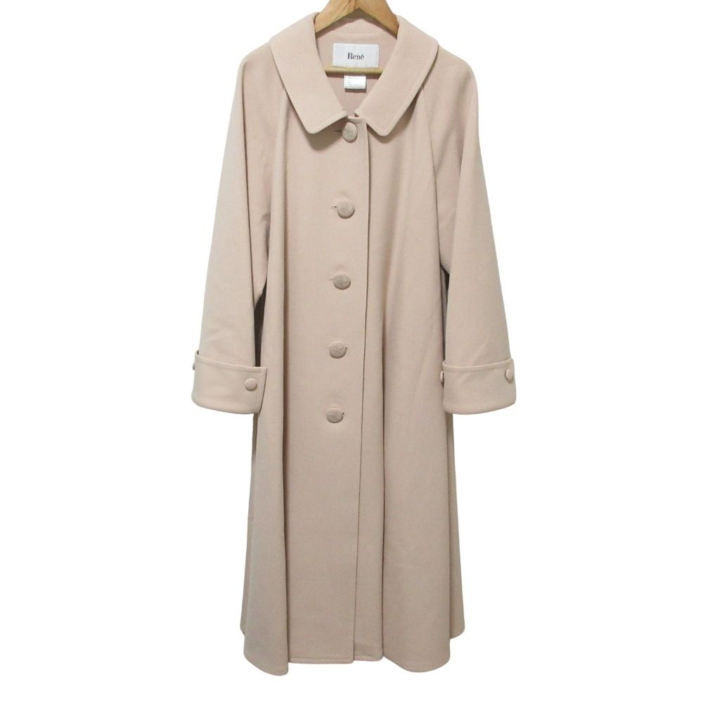 Rene ルネ ストレッチ フ ステンカラーコート 6118021 サイズ36 ピンク レディース 古着