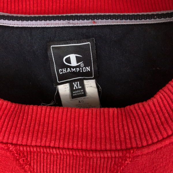 【古着】 Champion チャンピオン スウェット ワンポイント ぶた バーレスクフェスティバル 厚手 レッド系 メンズXL 【中古】 n043296