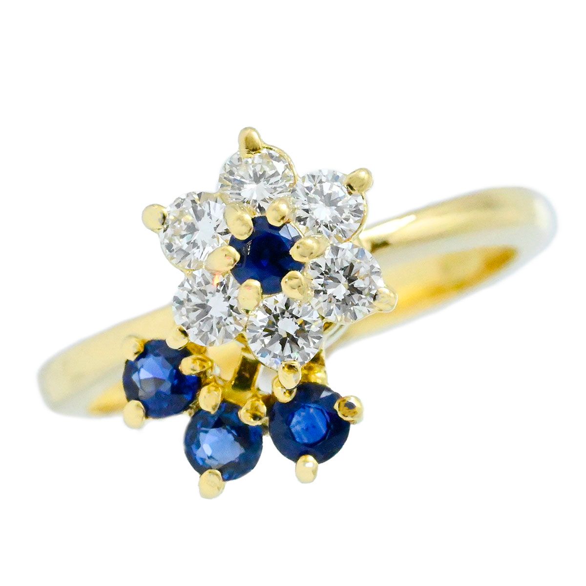 【ウォルサム】Waltham ダイヤモンドサファイア K18YG スイングリング ウォルサム】Waltham ダイヤモンドサファイア K18YG スイングリング