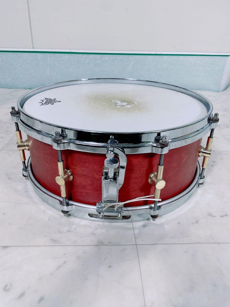 スタイリッシュ カノウプス スネアドラム MO-1455 欅 赤 レモ N1381 使用1回
