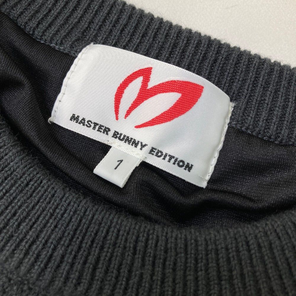 サイズ：1 MASTER BUNNY EDITION マスターバニーエディション 2024年モデル 裏地付 ウール混 ニットセーター  グレー系 [240101353478] ゴルフウェア レディース ストスト MASTER BUNNY EDITION マスターバニーエディション 2024年モデル