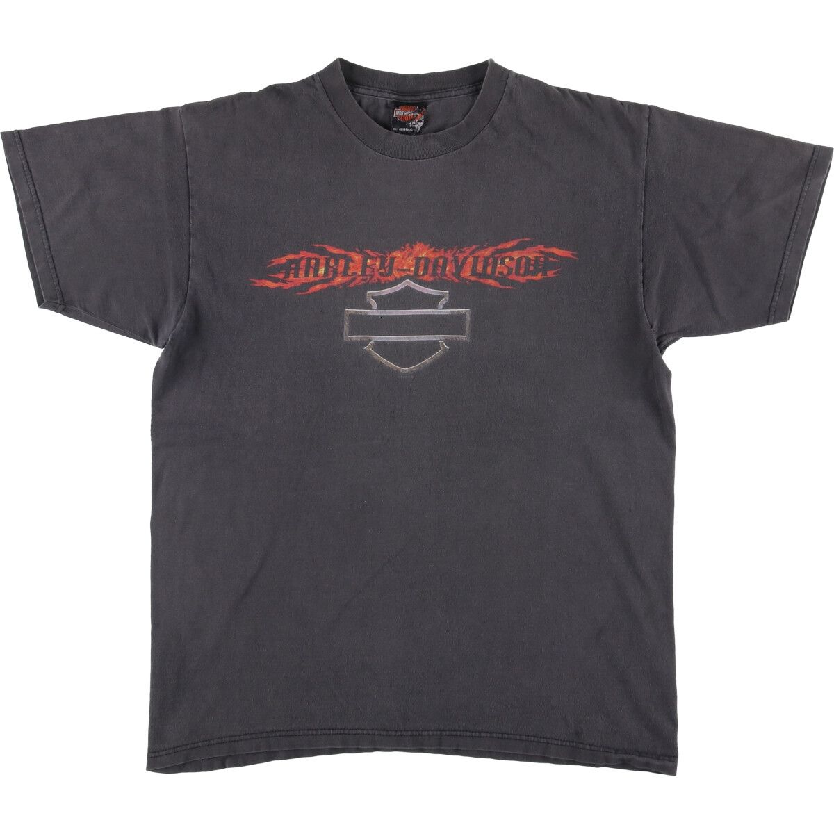古着 00年代 ハーレーダビッドソン Harley-Davidson ファイヤーパターン モーターサイクル バイクTシャツ メンズL相当|eaa551195