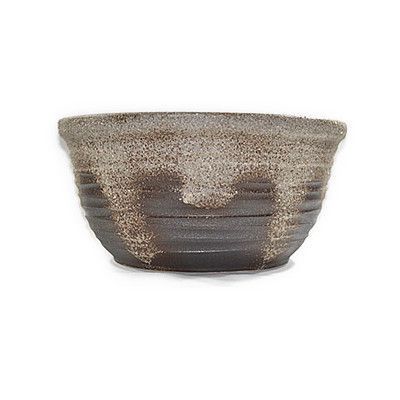 睡蓮鉢 めだか鉢】灰釉ひねり水鉢 アウトレット 13号サイズ 睡蓮鉢