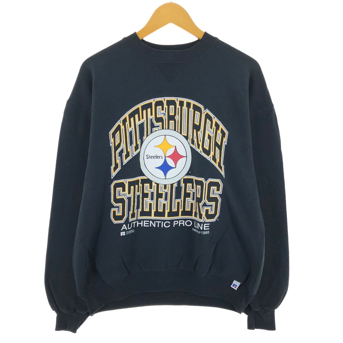 古着 90年代 ラッセル Russell NFL PITTSBURGH  STEELERS ピッツバーグスティーラーズ プリントスウェットシャツ トレーナー/eaa439247