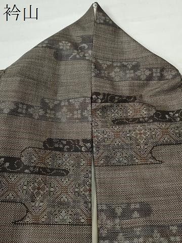 平和屋着物○本場大島紬 9マルキ 霞吉祥花唐草文 正絹 逸品 CAAS7503yc