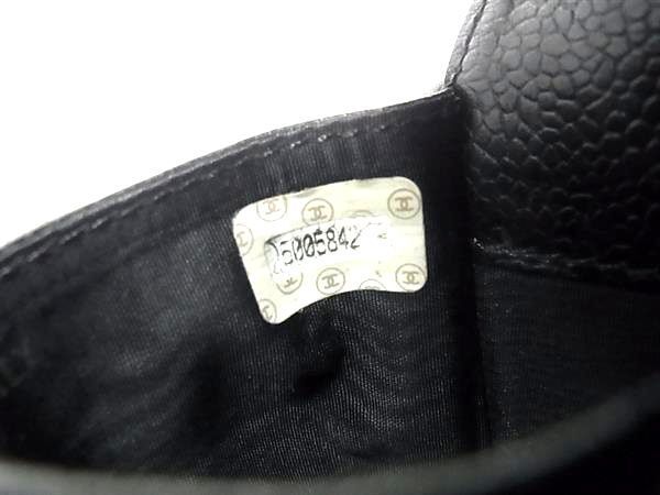 CHANEL シャネル シガレットケース ポーチ ココマーク A13511 ブラック キャビアスキン ユニセックス