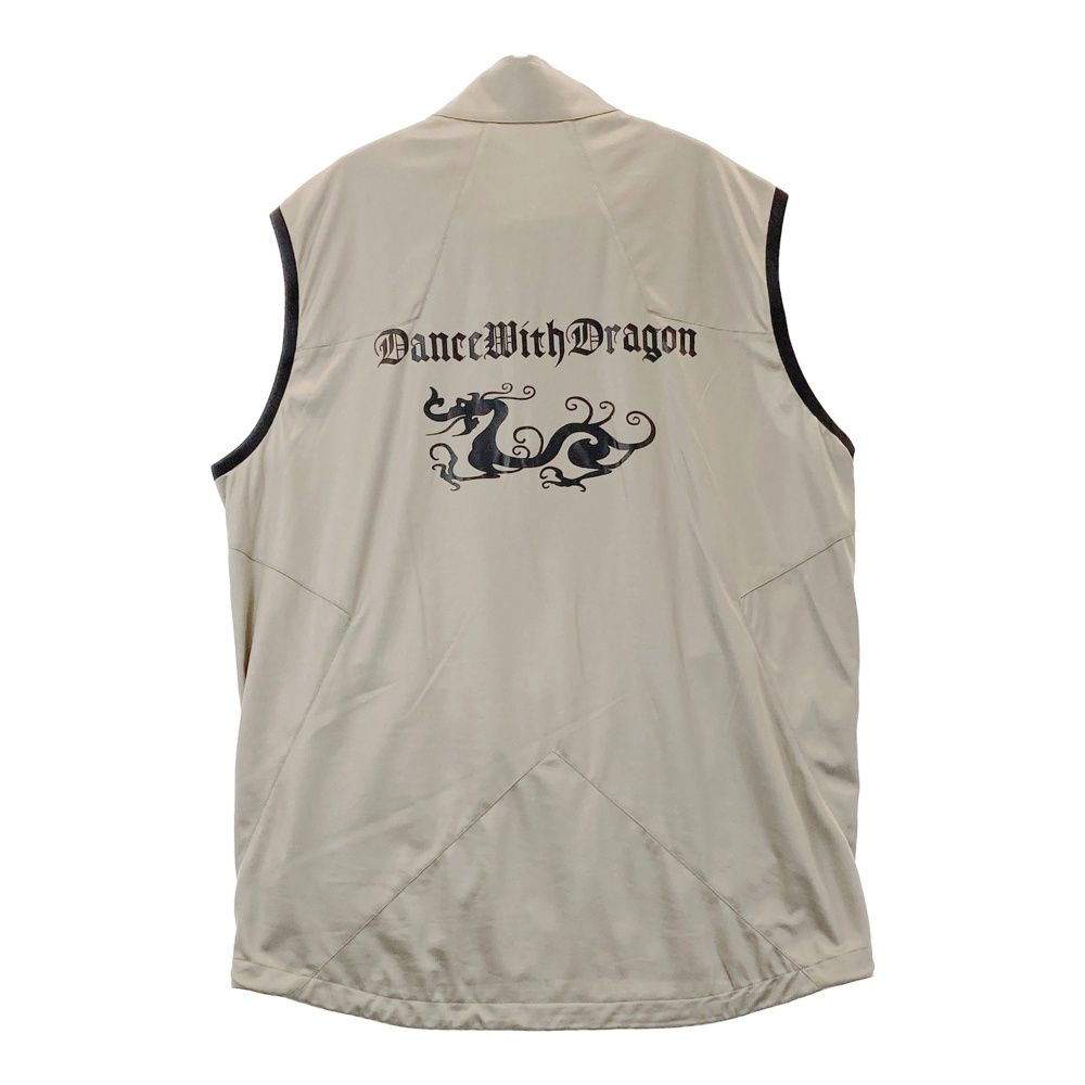 サイズ 4 DANCE WITH DRAGON ダンスウィズドラゴン ジップベスト 刺繍 ベージュ系 240101526762 ゴルフウェア メンズ ストスト