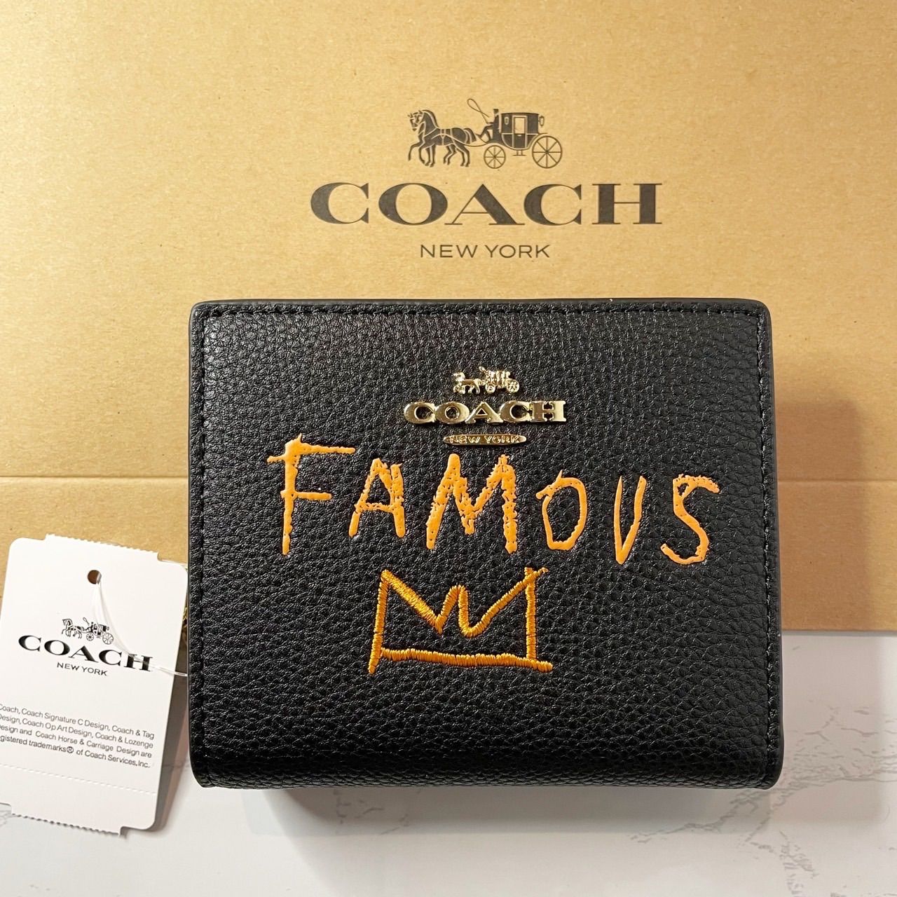 COACH コーチ 二つ折り財布 バスキアコラボ ブラック - 折り財布