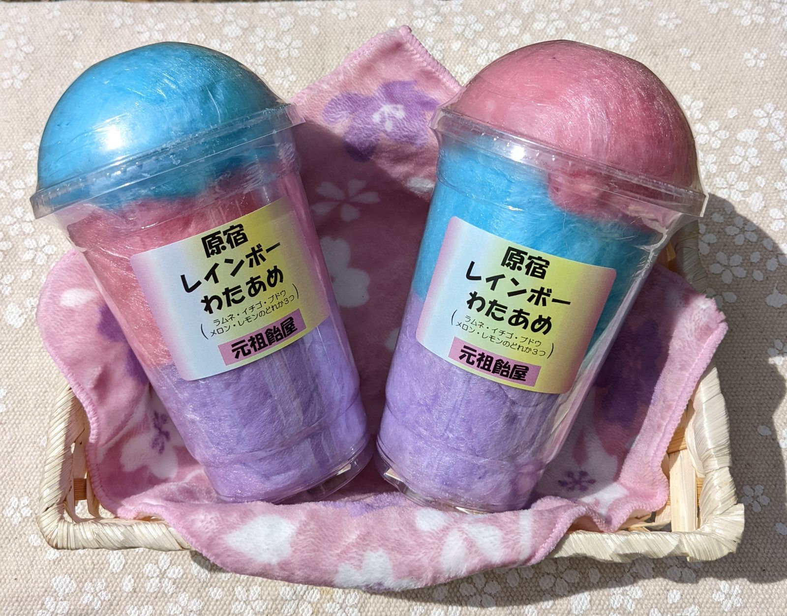 わたぱちです 元祖飴屋】原宿レインボーわたあめ＆わたぱち3個 - メルカリ