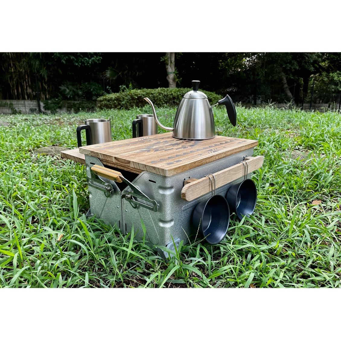 シェルフコンテナ 25 スライド式天板 2個 木目調 ダマスク柄 新品未