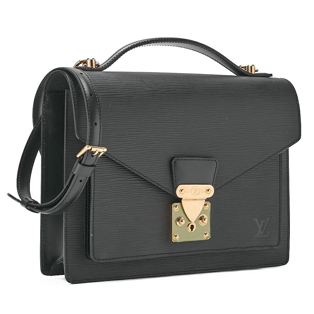 100%品質保証！ LOUIS VUITTON ルイヴィトン モンソー ハンドバッグ 2way ノワール M52122 ゴールド金具 ショルダーバッグ