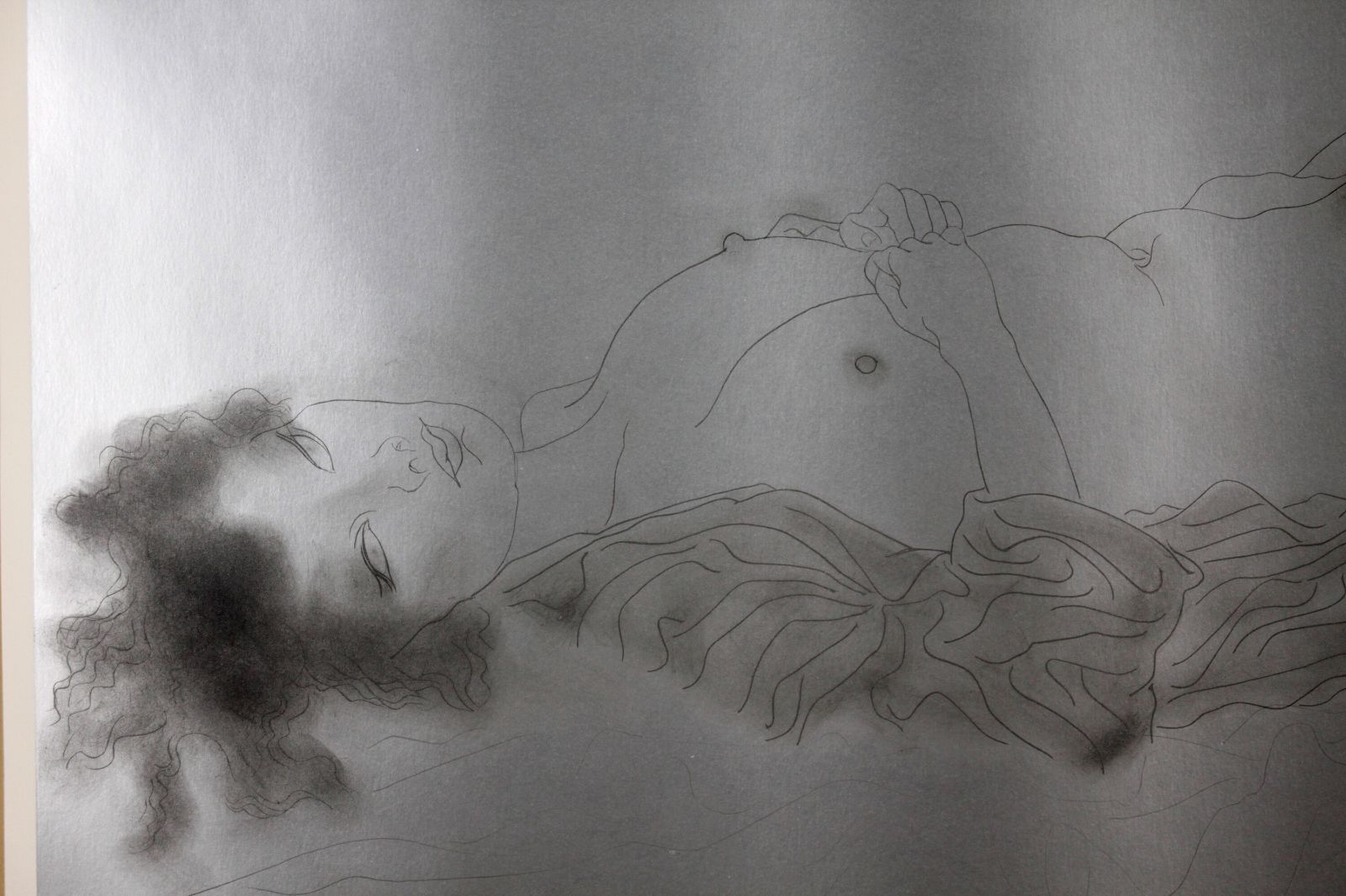 加山又造「黒いガウンの裸婦 81-A」 リトグラフ 版画 絵画 加山又造 『黒いガウンの裸婦 81-A』 リトグラフ - 北海道画廊