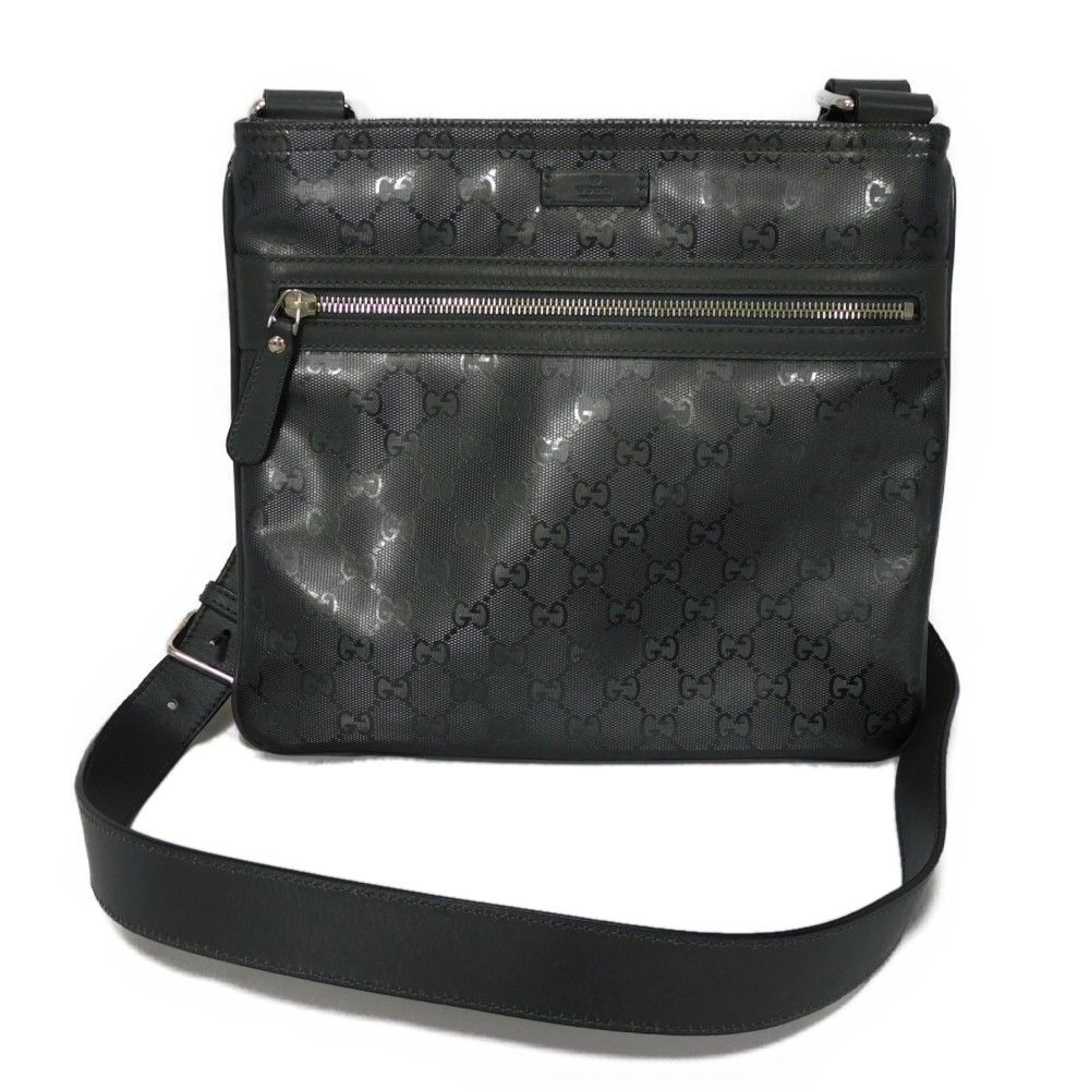 GUCCI グッチ フラット メッセンジャーバッグ PVC クロスボディ GG インプリメ メタリックグレー ショルダーバッグ 295257  FU49N 1320 - メルカリ