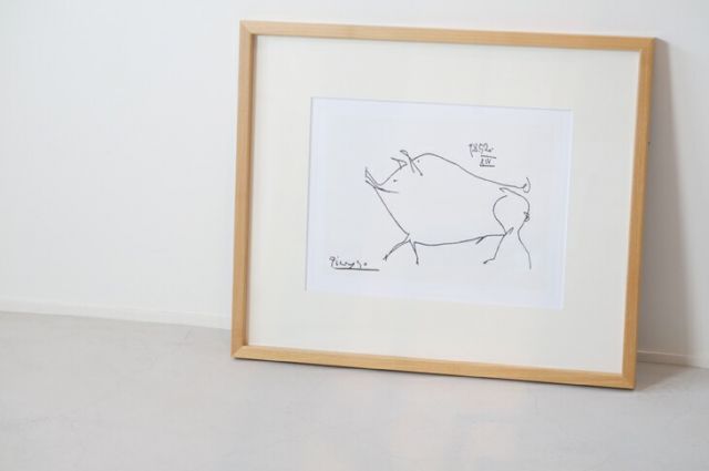 パブロ・ピカソ アートフレーム ハト 複製画 絵　木枠　71×55センチ 41yI6XYu-GL.jpg_BO30,255,255,