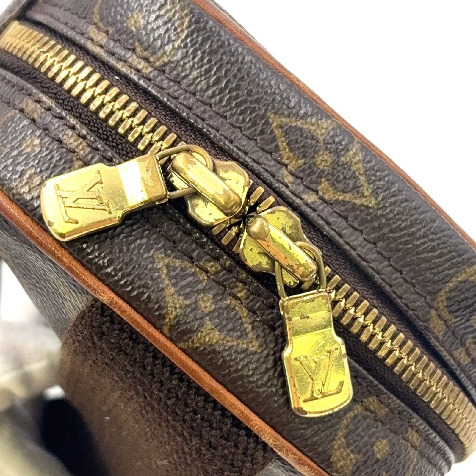 LOUIS VUITTON ポシェットガンジュ モノグラム モノグラム レザー×PVC