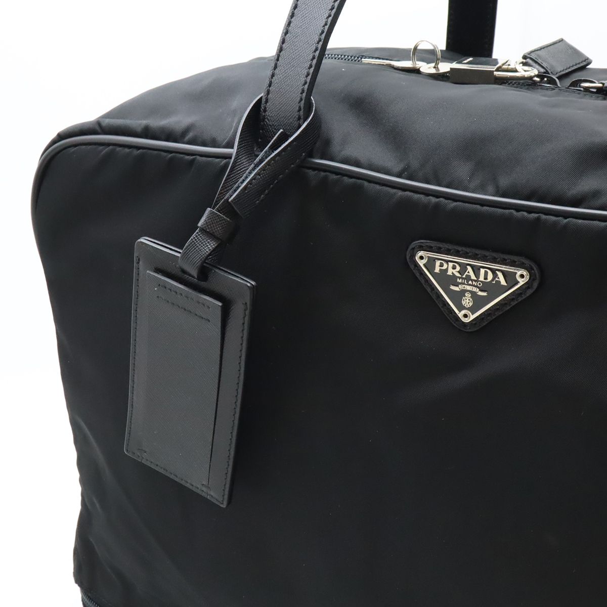 レディース PRADA プラダ トライアングル ロゴ ボストンバッグ