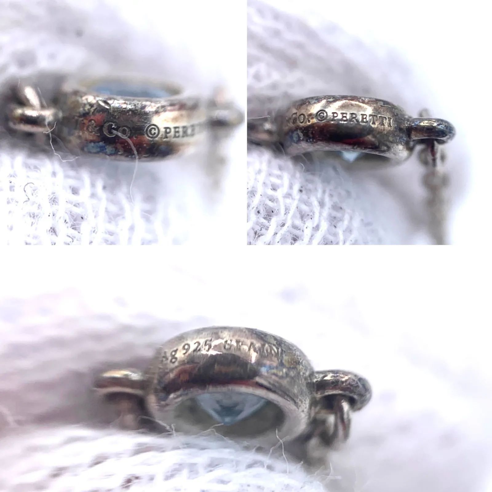 ティファニー バイザヤード チェーンリング Ag925 アクアマリン ブルー 