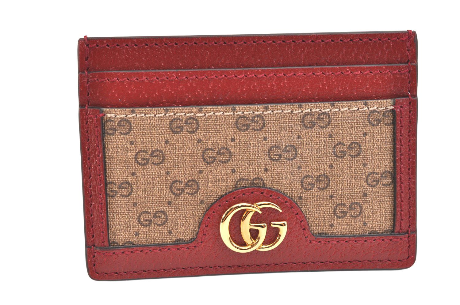 GUCCI グッチ マイクロGG ピーブイシー レザー ドラえもん モチーフ カードケース 財布 ブラウン 2406N