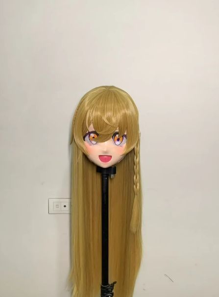 全頭マスク カツラ付き ロック付き NO.422 顔交換 ドール ヘッドロリータ人形 コスプレ 変身 仮装 着ぐるみ kigurumi 二次元