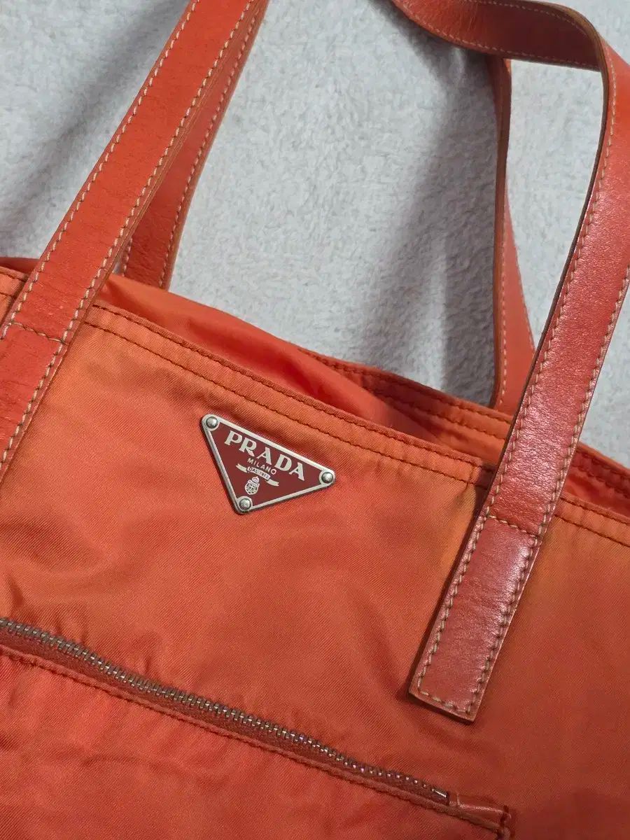 PRADA プラダ トライアングルロゴ オレンジ ナイロン ショルダーバッグ