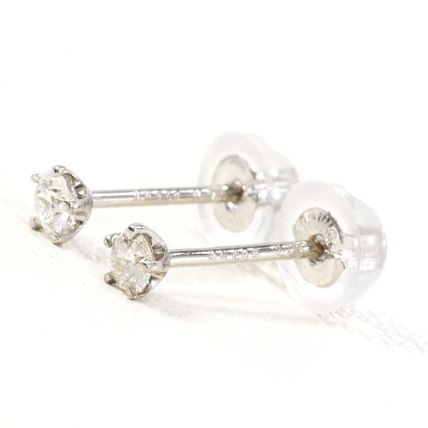 K18WG ピアス earrings ダイヤ 0.05 ×2 総重量約0.2g