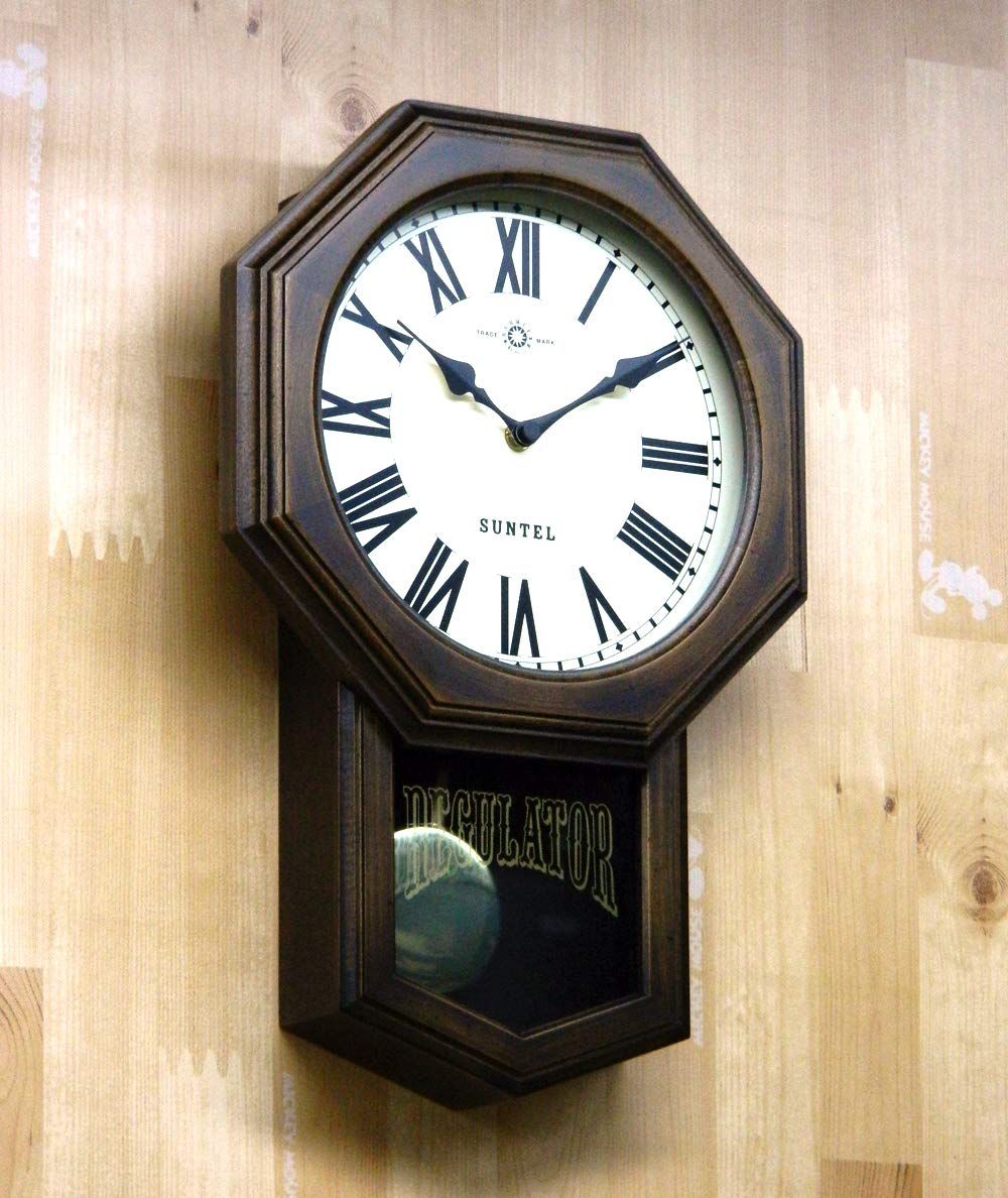 さんてる 掛け時計 ブラウン 400×260×70mm スタンダード 電波振り子時計 8角 ローマ数字 SR07-R WWW_NOITHATQUANGTHANH_NET