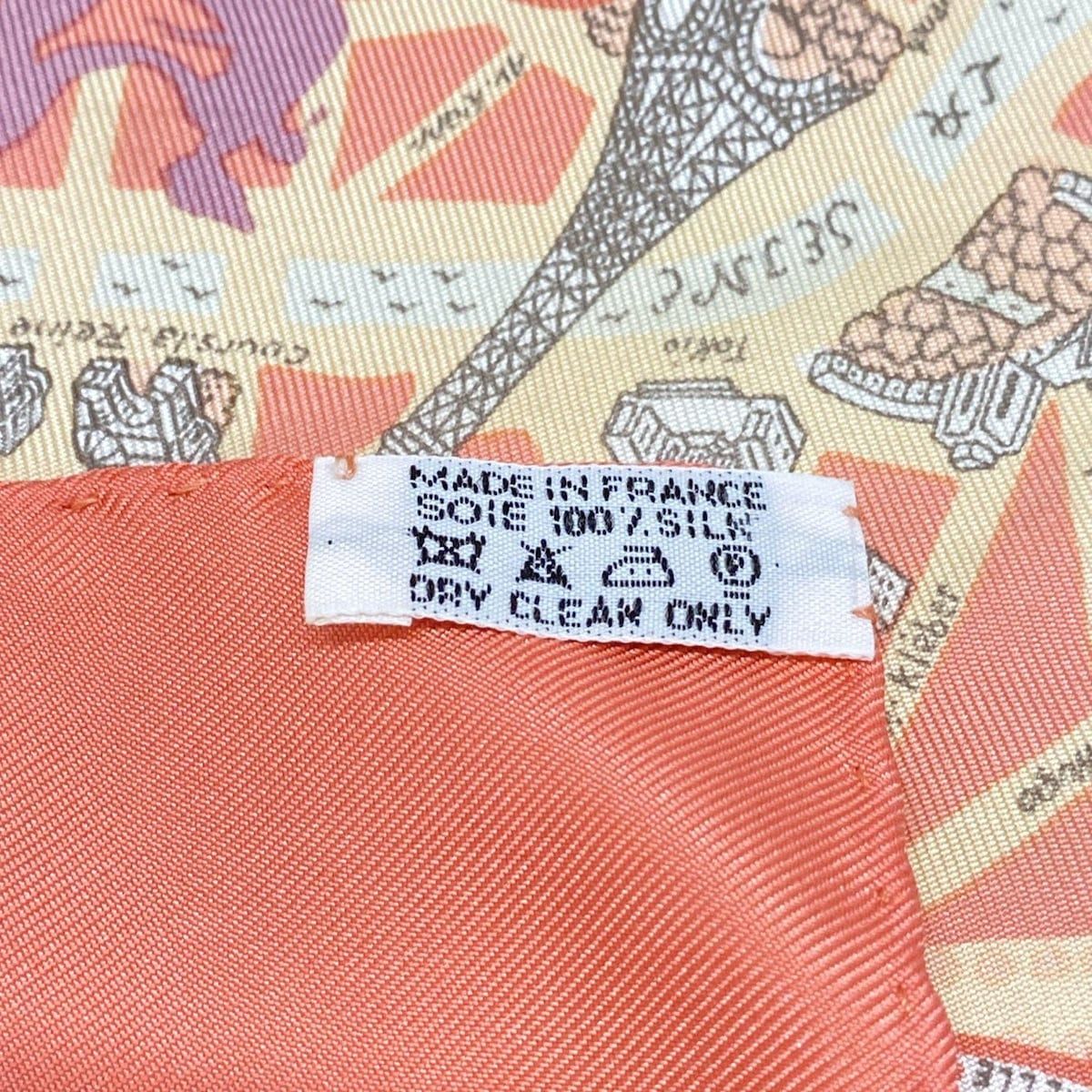 HERMES(エルメス) スカーフ美品 カレ40 ピンク×白×マルチ パリの