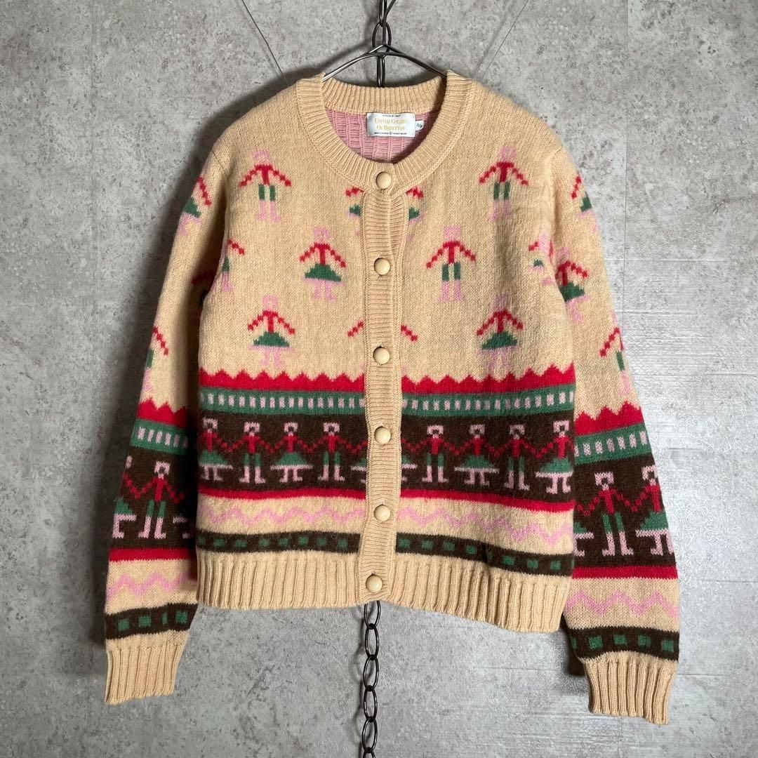 UNITED COLORS OF BENETTON. - イタリー製 90sヴィンテージ BENETON ウール ジャガードカーディガン イタリー製 90sヴィンテージ UNITED COLORS OF BENETTON ウール