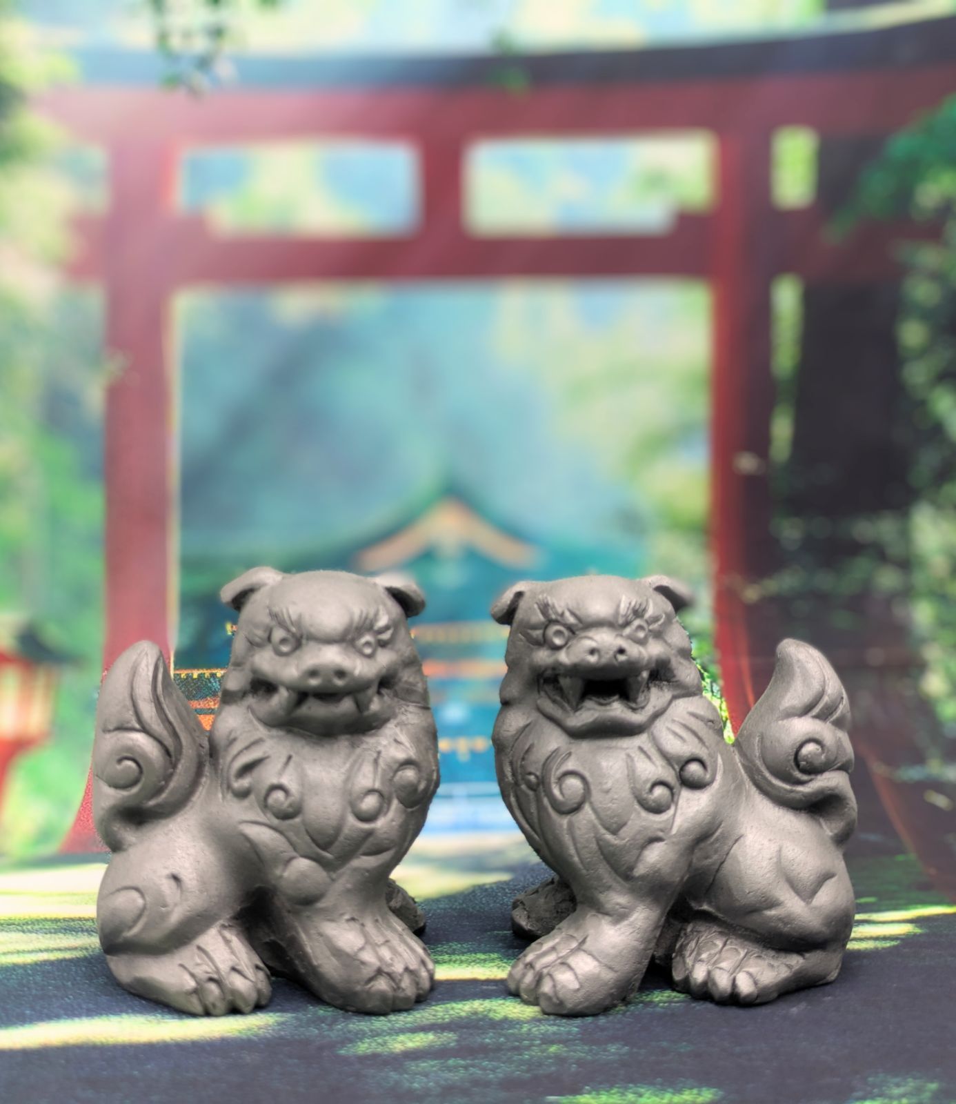 縁起物 シーサー ペア 瓦焼き 沖縄 置物 瓦焼 お守り 狛犬