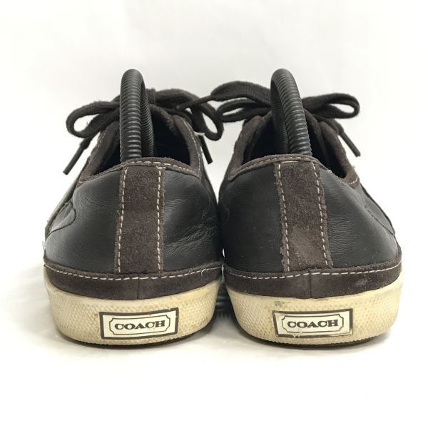 COACH/コーチ☆レザースニーカー【size:9.5M/27.0-27.5/brown/茶】靴