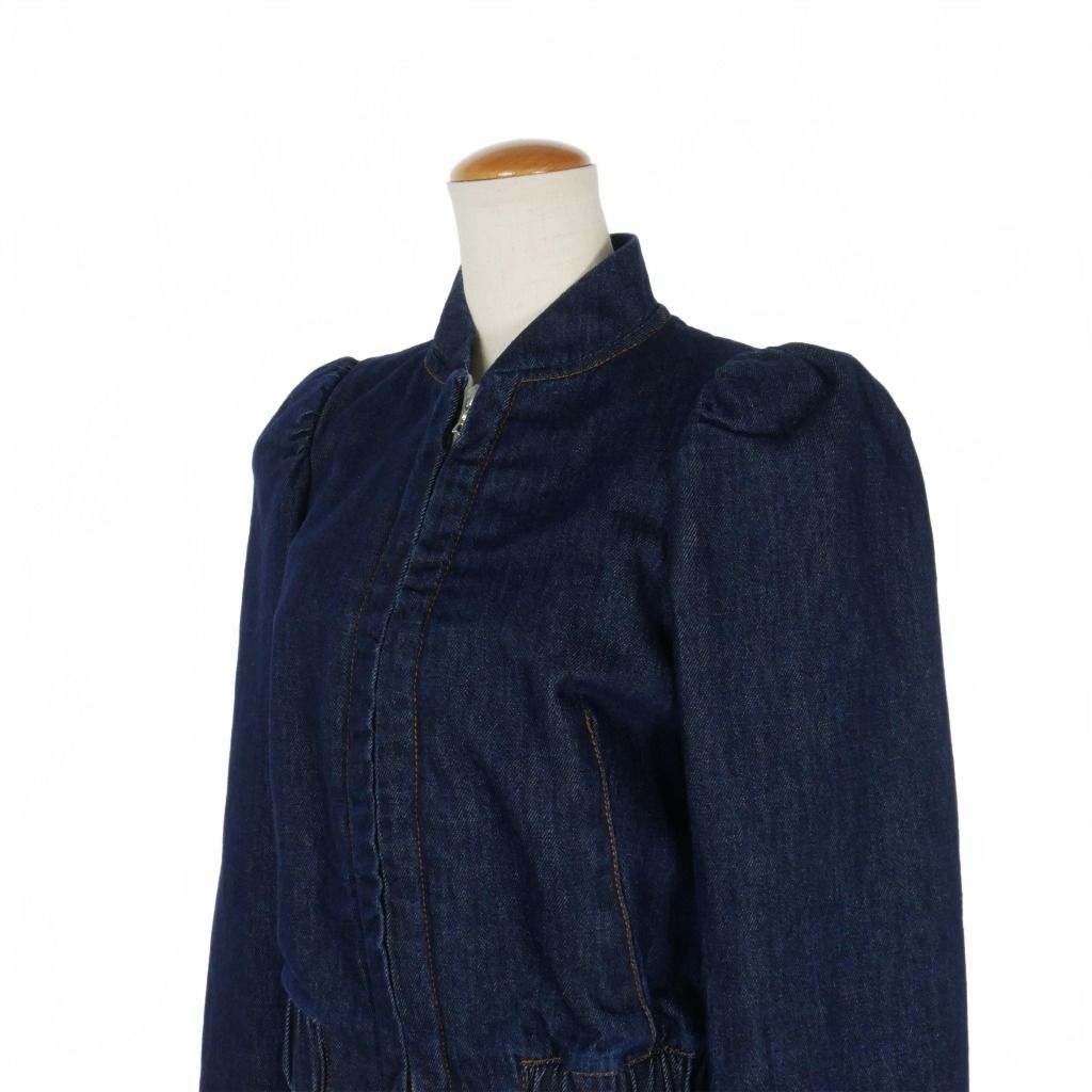 ドリスヴァンノッテン　ノーカラーデニムジャケット　ショート丈　36 ドリスヴァンノッテン ノーカラーデニムジャケット ショート丈 36