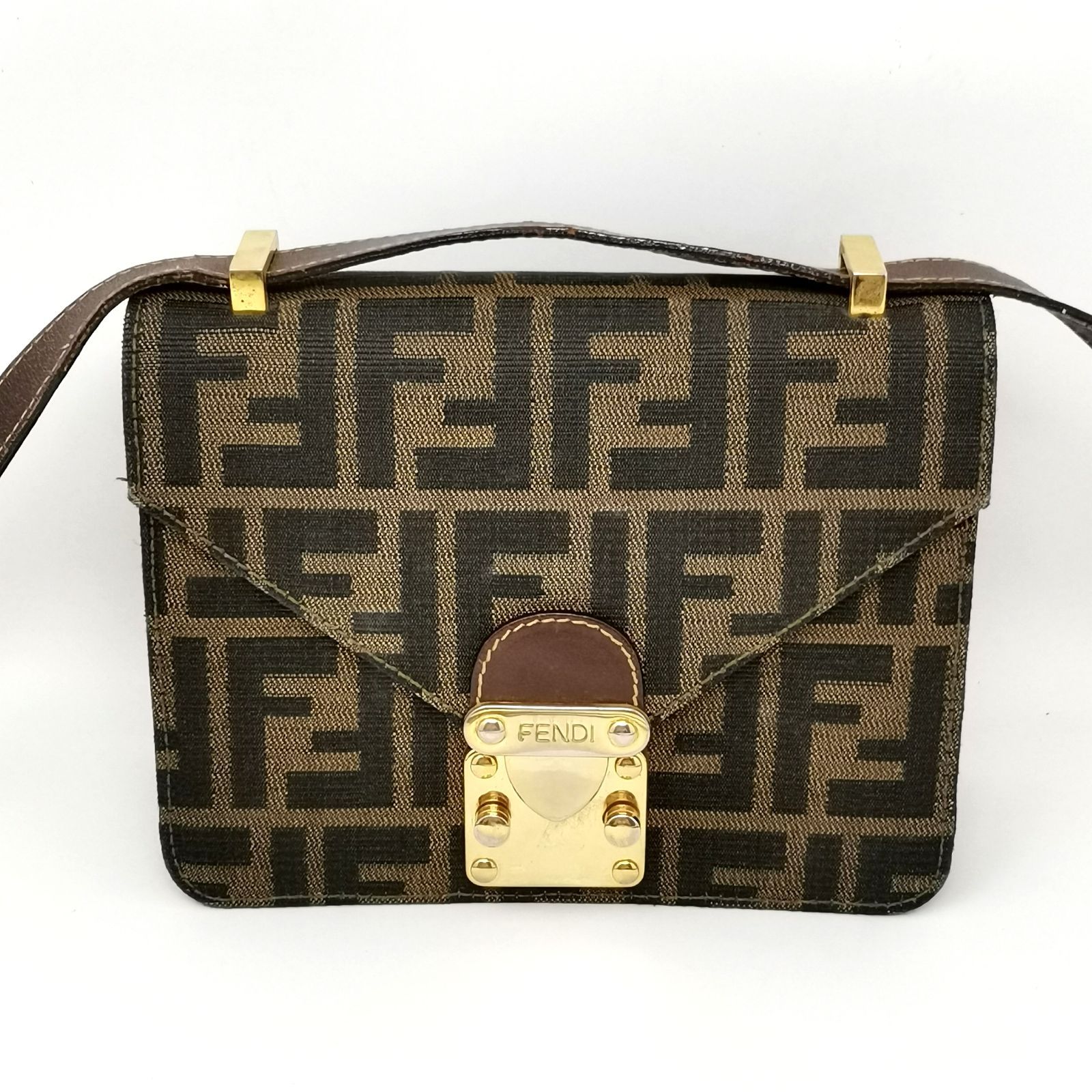 フェンディ FENDI ズッカ ブラウン ミニ ショルダーバッグ ポシェット