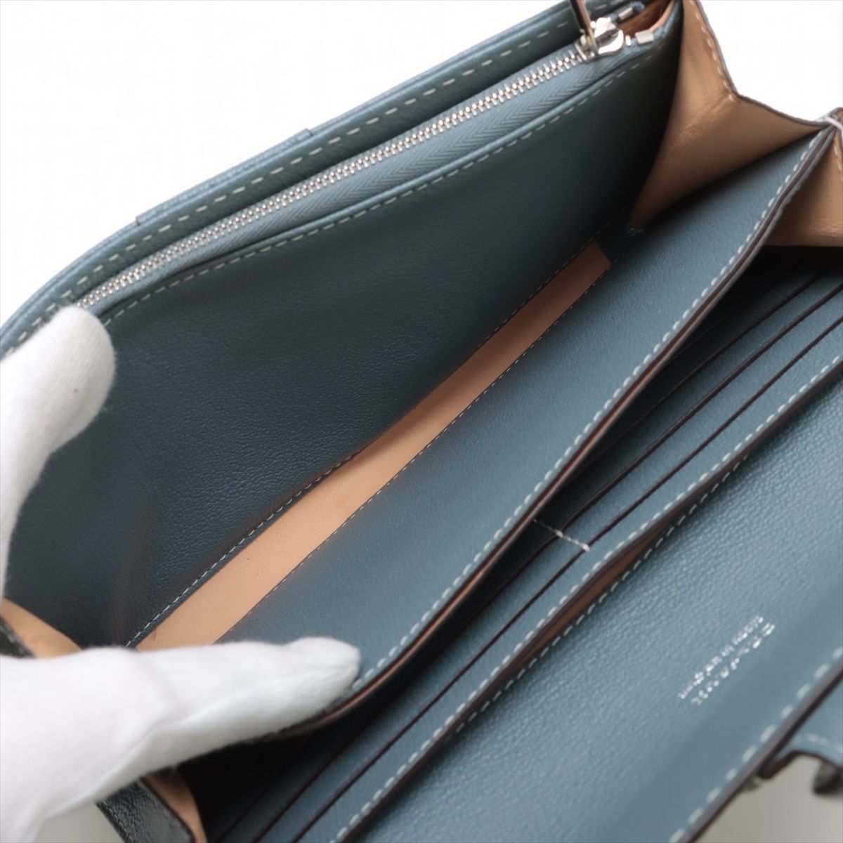美品 デルボー ブリヨン レザー チェーン ショルダー ウォレット
