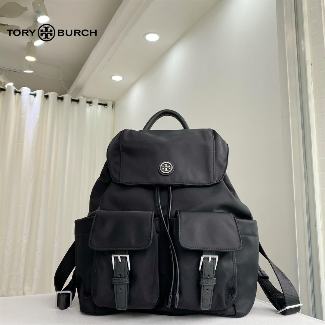 トリーバーチ TORY BURCH バックパック リュック ヴァージニア ナイロン VIRGINIA FLAP BACKPACK レディース  アウトレット品　ブラック #85061