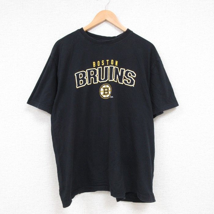 XL/古着 リーボック REEBOK 半袖 ブランド Tシャツ メンズ NHL ボストンブルーインズ 大きいサイズ コットン クルーネック 黒  ブラック ア - メルカリ