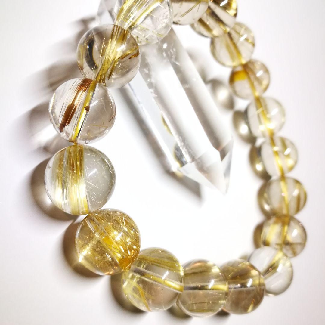 ven7j9]式神入りタイチンルチル最強の金運・幸運・守護石12.5㍉超極品