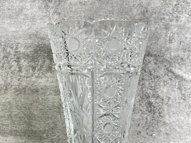 美品 切子花瓶 2点セット 【中古】ポロニア花瓶 ポーランド