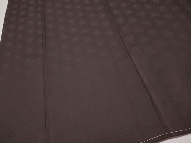 草花地紋 鉄黒色地