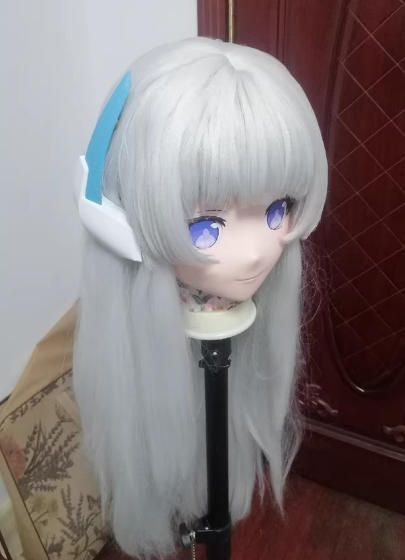 全頭マスク ロック付き NO.1206 フルマスク ドール ヘッドロリータ人形 コスプレ 変身 仮装 着ぐるみ 二次元美少女