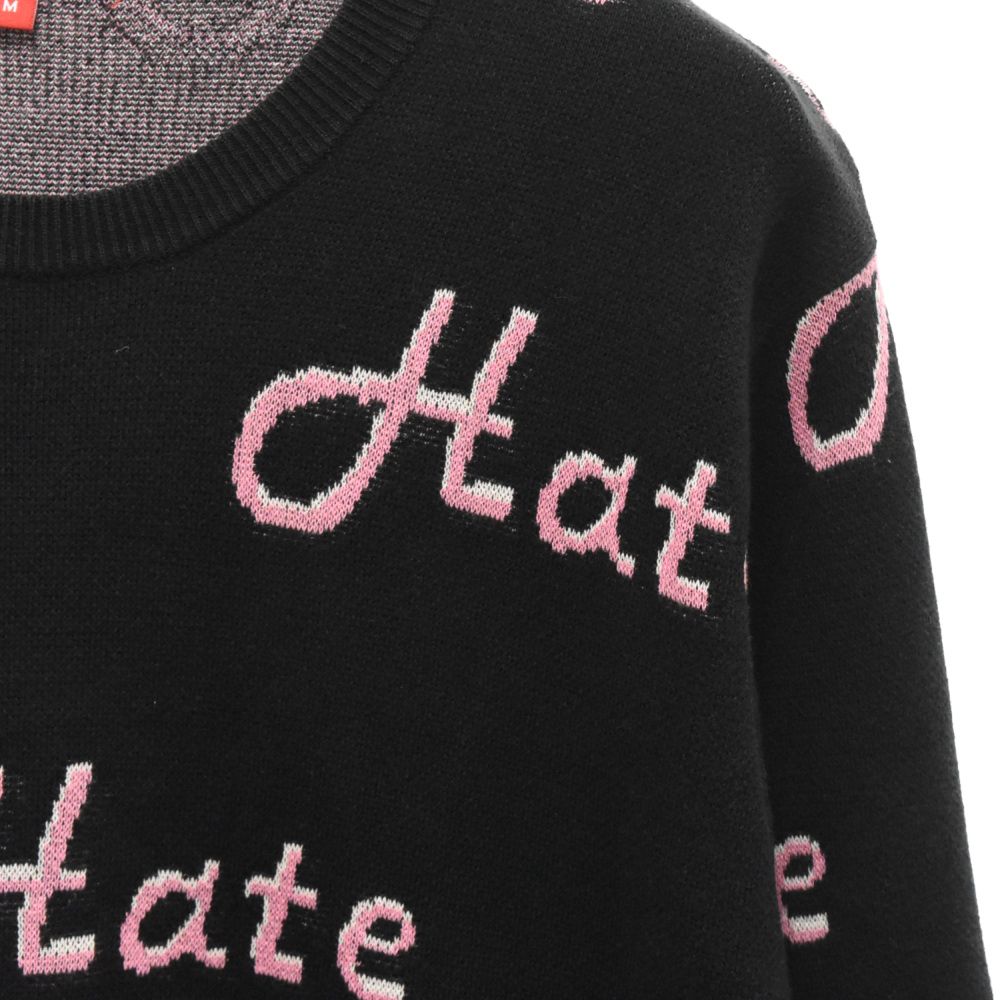 SUPREME シュプリーム 13AW Hate Sweater ハートレタリングクルーネックニットセーター ブラック SUPREME (シュプリーム) 13AW Hate Sweater ハートレタリングクルー