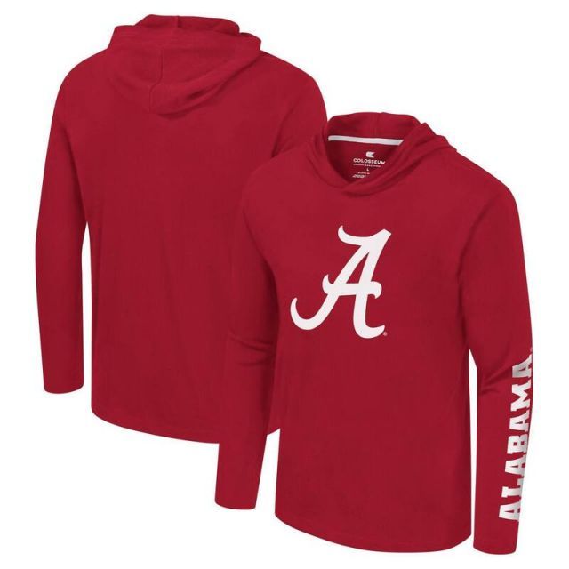 【送料無料】 コロシアム メンズ Tシャツ トップス Men's Colosseum Crimson Alabama Crimson Tide Logo Lockup Active Blend Long Sleeve T-Shirt Hoodie Ala Re
