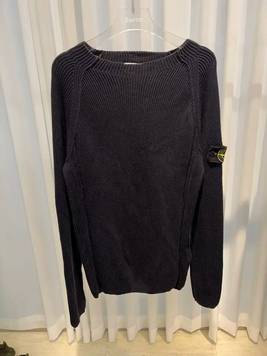 S STONE ISLAND ストーンアイランド ワッフル ニット セーター 黒