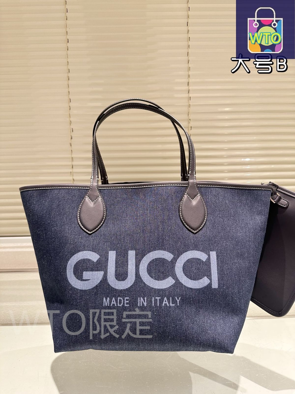 美品　GUCCI トートバッグ　デニム生地 今日特価】Gucci Totissima Denim Tote グッチ トッティッシマ