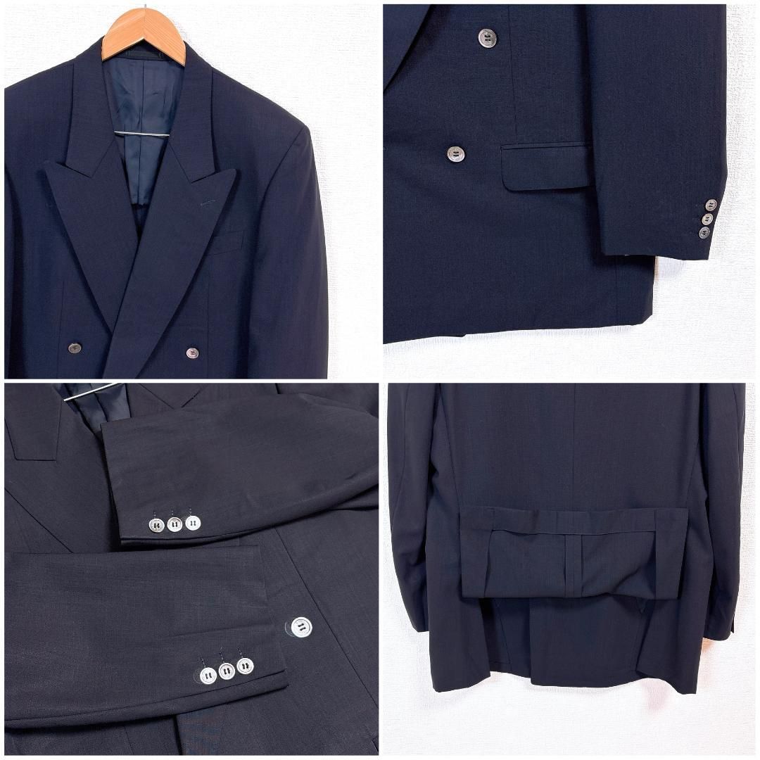 美品】 LANVIN ダブルスーツセットアップ R52-47 ネイビー 無地 - メルカリ